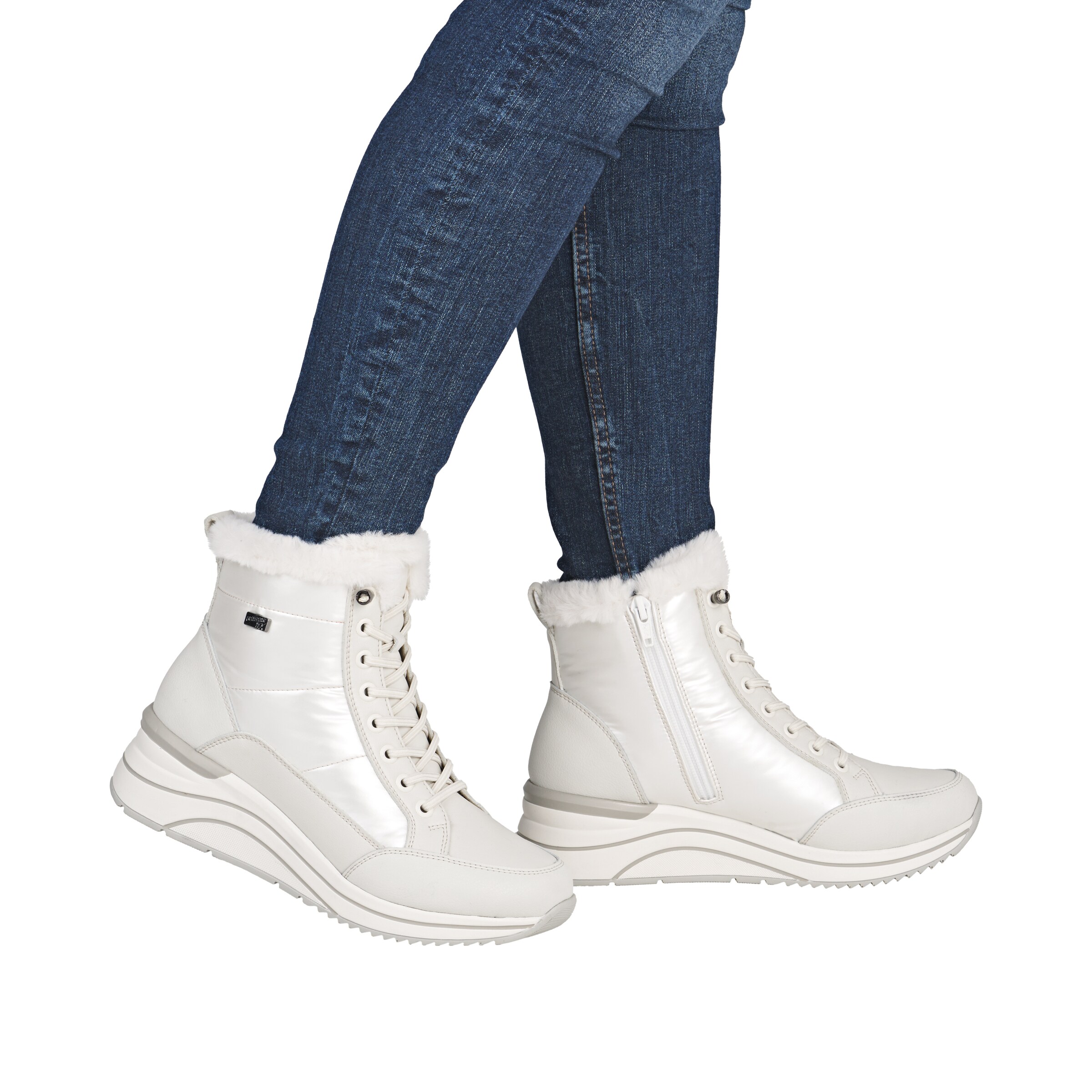 Bottes à lacets 'D0T80' REMONTE en blanc : devant