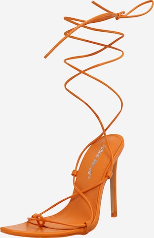 Public Desire T-Bar Sandals 'OTTI' in Orange: front