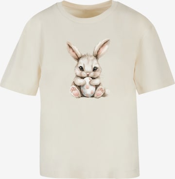F4NT4STIC T-Shirt 'Niedlicher Osterhase mit Ei' in Beige: Vorderseite