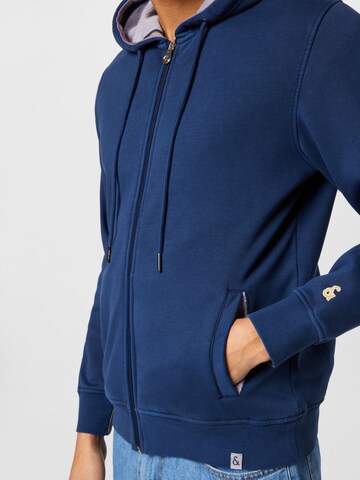 COLOURS & SONS Zip-Up Hoodie in Blue