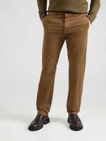BOSS Regular Chino trousers in Green: front