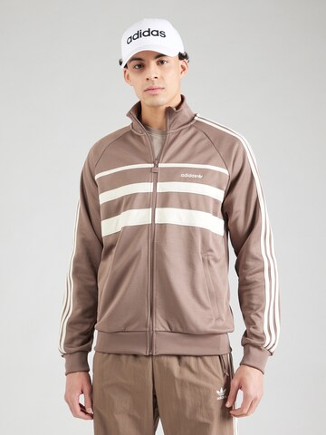 ADIDAS ORIGINALS Sweat jacket 'The First' in Brown: front