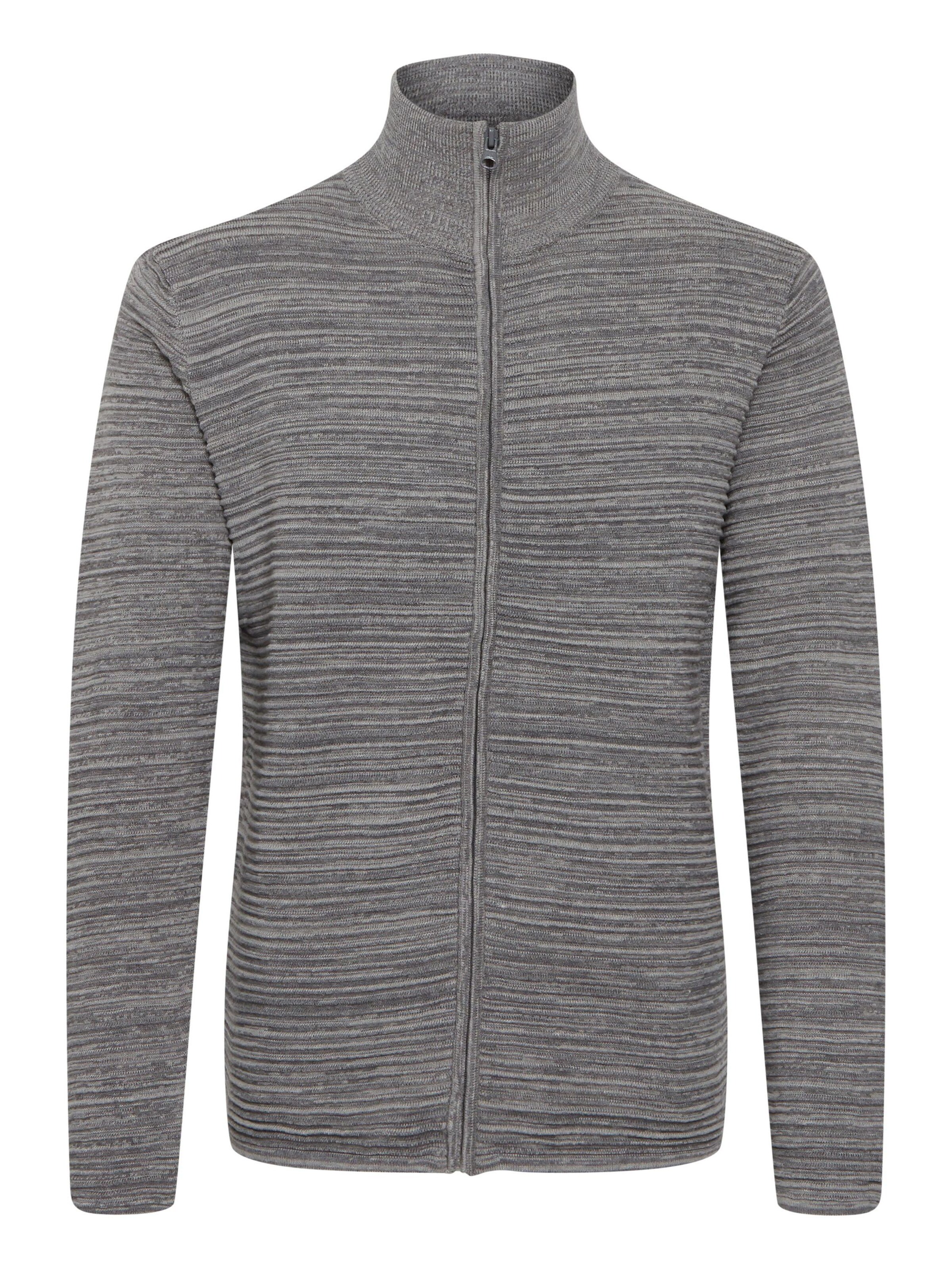 !Solid Gebreid vest ' STRUAN ' in Grijs: voorkant