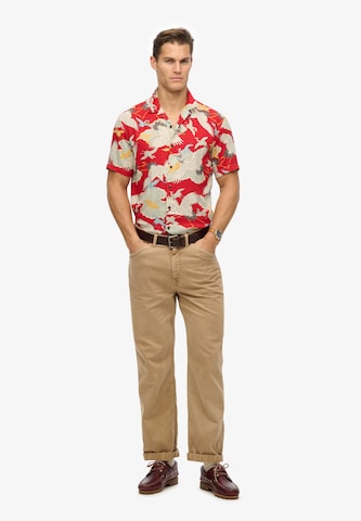 Superdry Regular fit Button Up Shirt 'Hawaii' in Red
