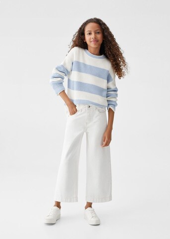 Wide leg Jeans 'Culotte' de la MANGO KIDS pe alb