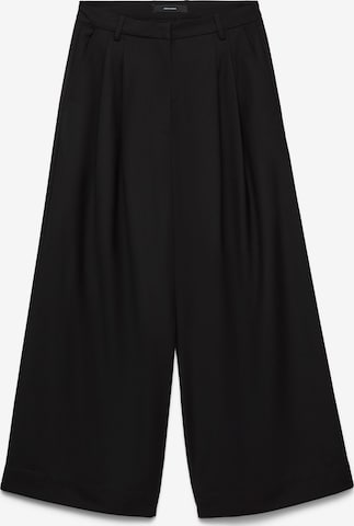 VERO MODA Wide leg Pleat-Front Pants 'VMNikki' in Black: front
