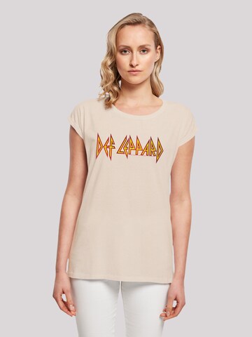 T-shirt 'Def Leppard' F4NT4STIC en beige : devant