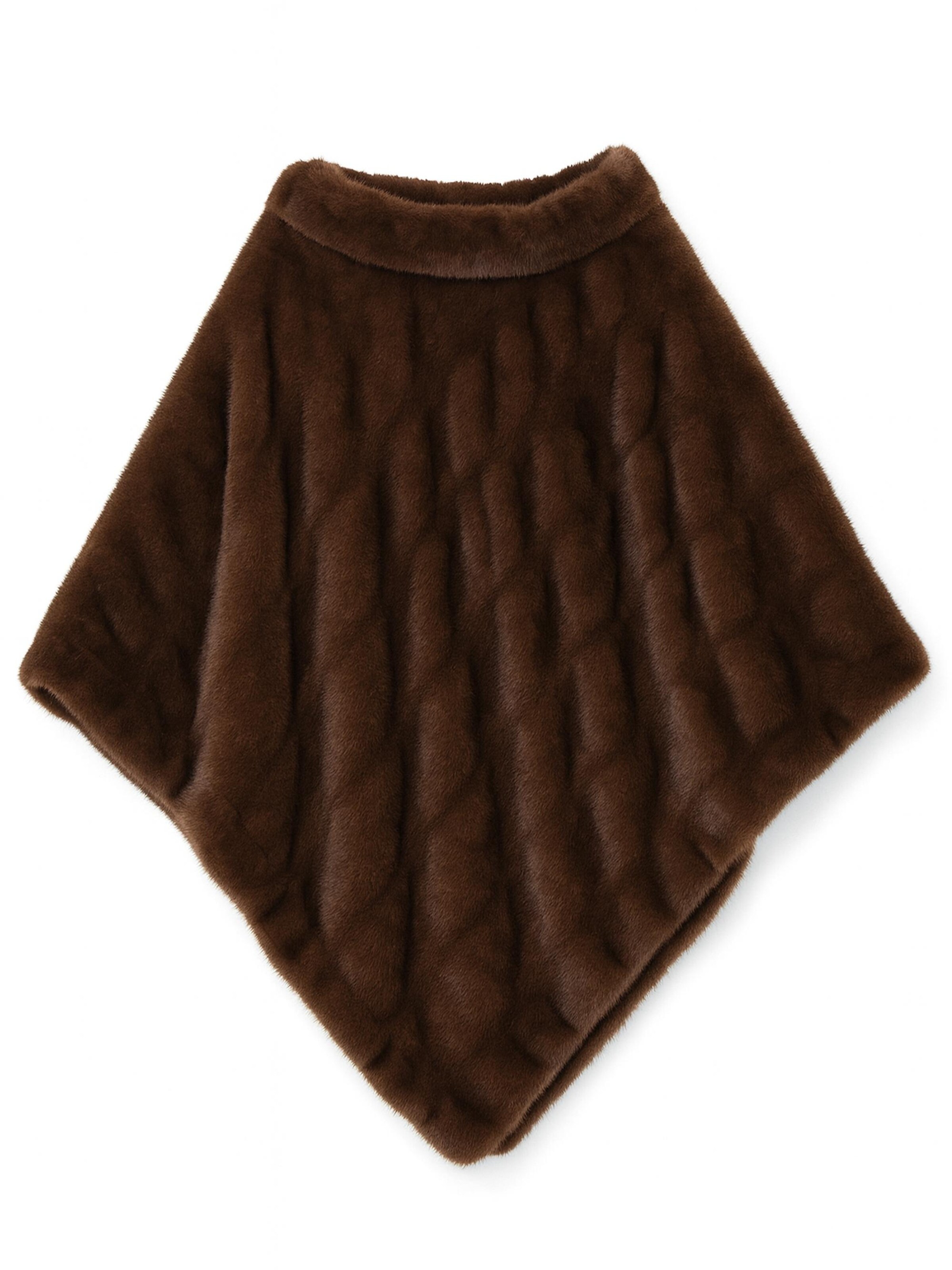 COLLEZIONE ALESSANDRO Cape 'Elegante' in Brown: front