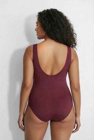 Ulla Popken Triangel Badpak in Lila