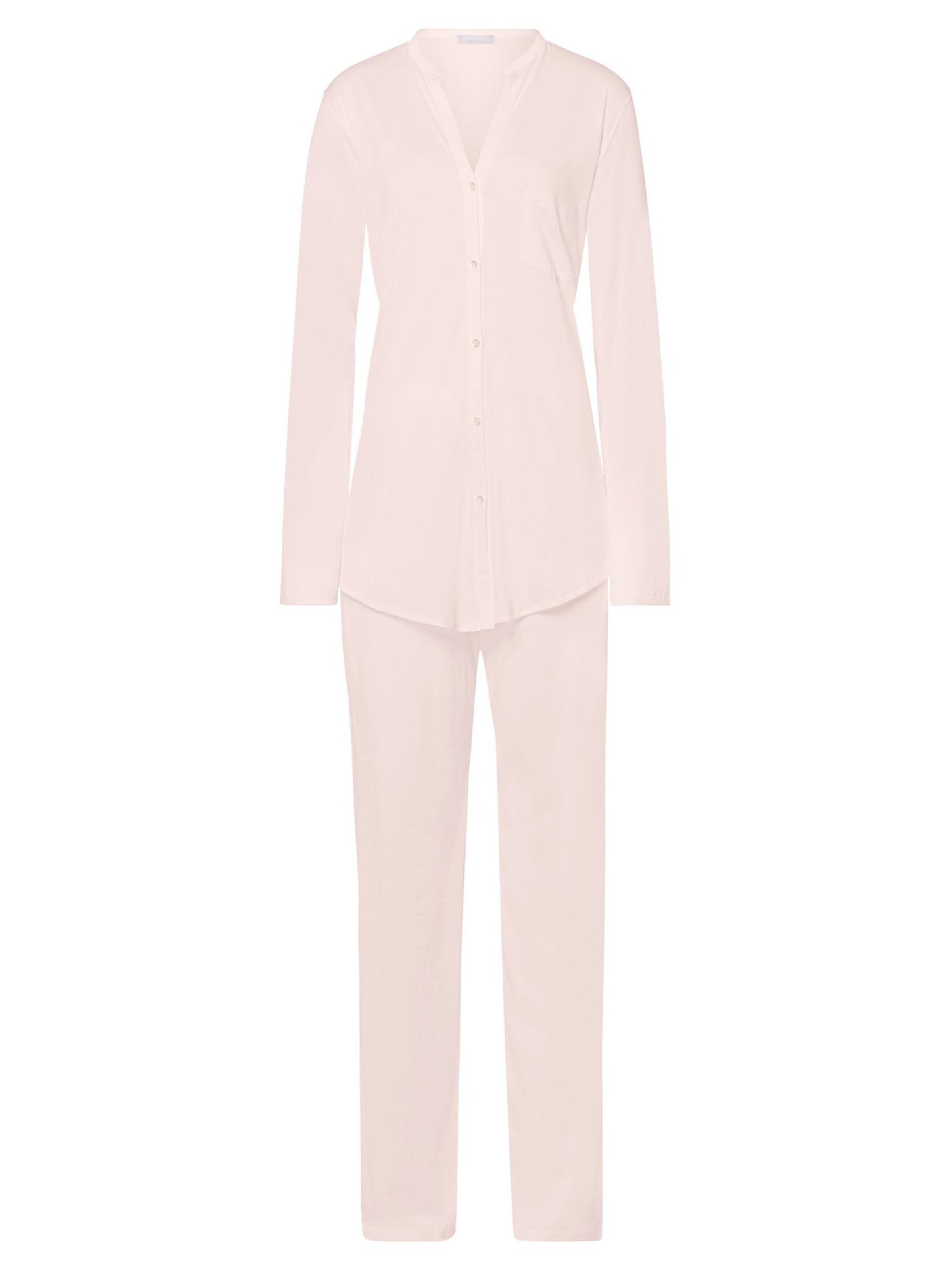 Hanro Pajama 'Cotton Deluxe' in Pink: front