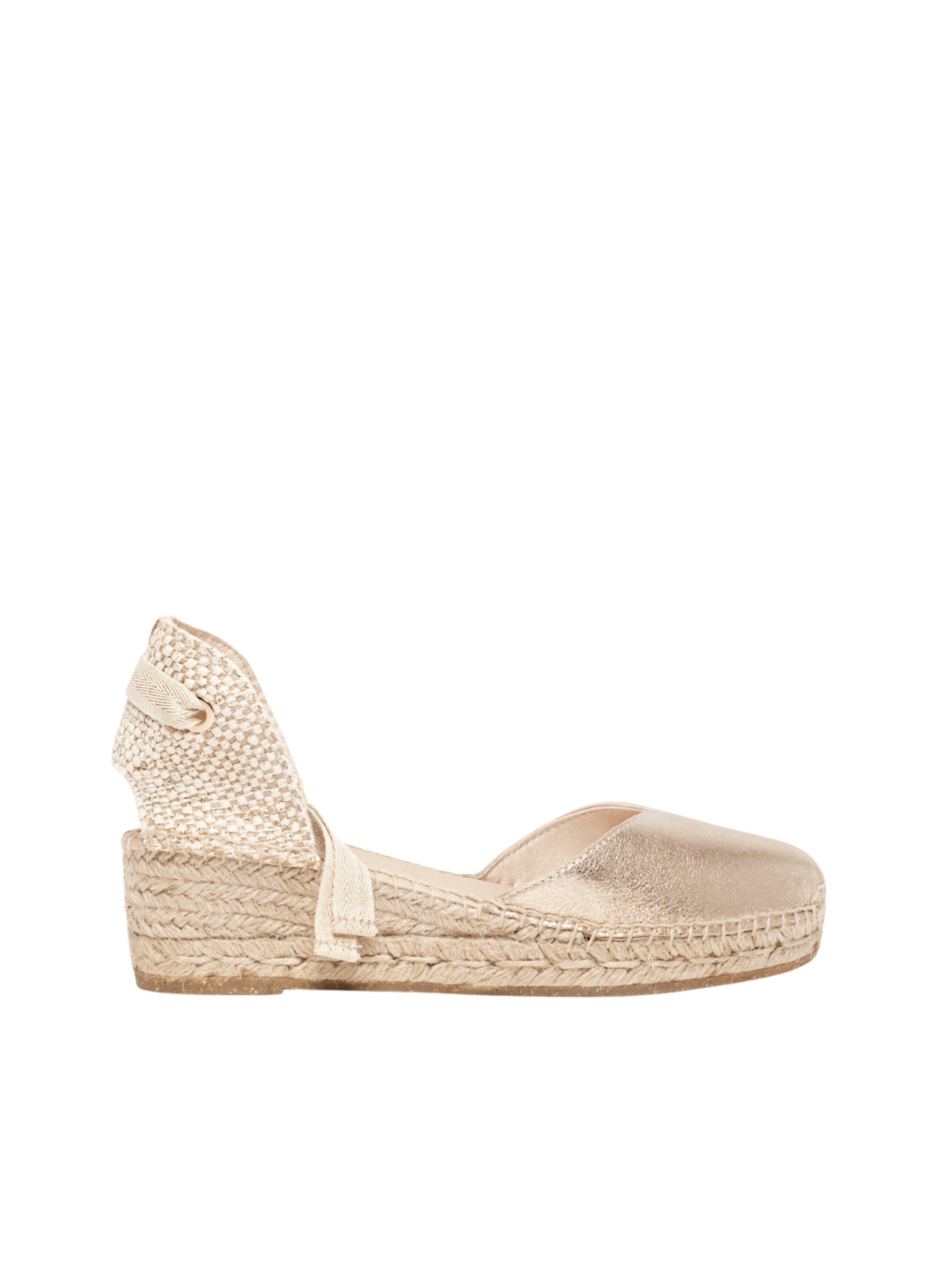 Alhamas - Sandalias 'Alpargata Cuña 5 cm' en oro: frente