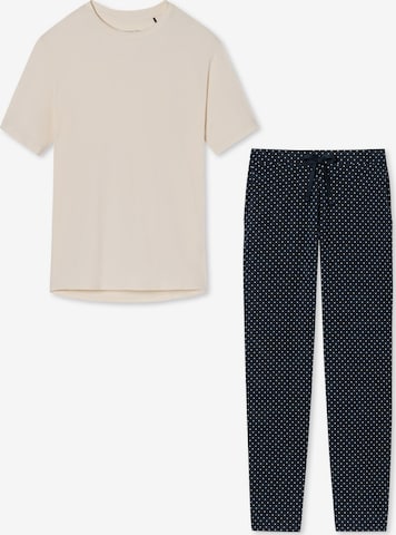 SCHIESSER Pyjama 'Organic Cotton' in Weiß: Vorderseite