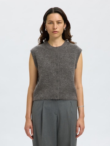 SELECTED Knitted vest 'SLFLULU' in Grey: front
