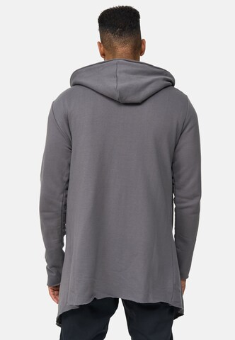 INDICODE JEANS Zip-Up Hoodie 'Brekstad' in Grey