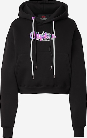 ALPHA INDUSTRIES Collegepaita 'Studio Rainbow' värissä musta: etupuoli