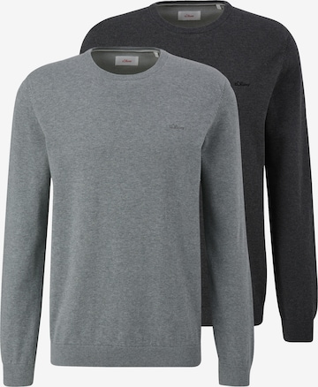 s.Oliver Pullover 'Basic' in Grau: Vorderseite