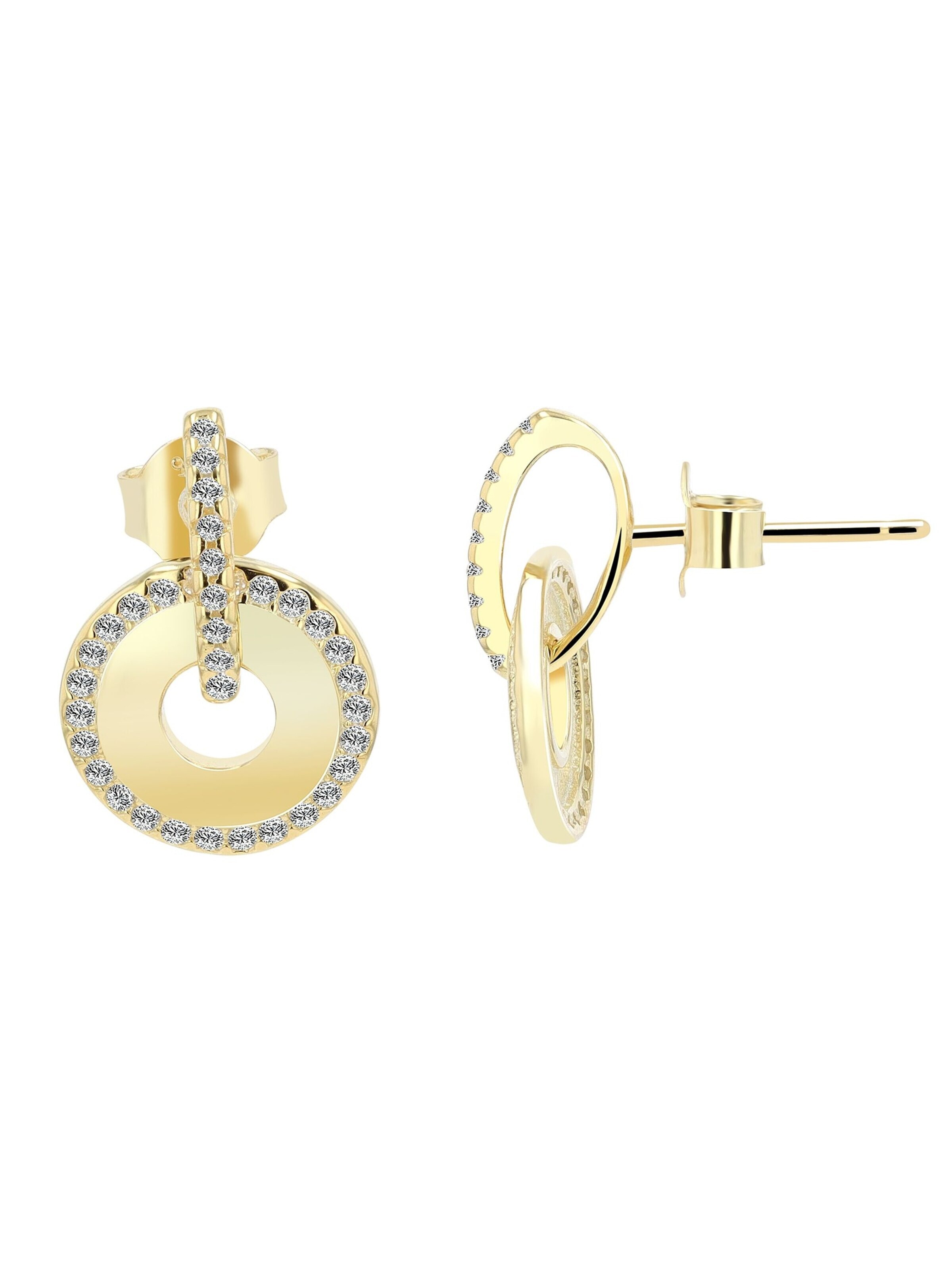 Akzent Earrings '"Jiana" aus 925 Sterlingsilber, rhodiniert, langlebig' in Gold