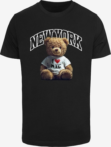 Mister Tee Tričko 'New York College Bear' - Čierna: predná strana