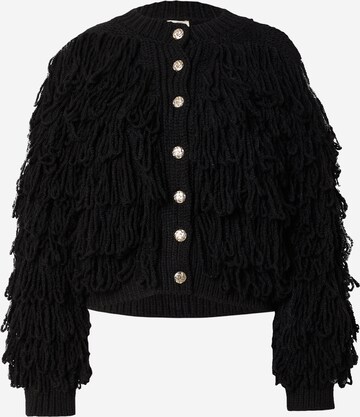 River Island Strickjacke 'FRINGE' in Schwarz: predná strana