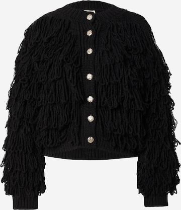 River Island Kardigán 'FRINGE' - Čierna: predná strana