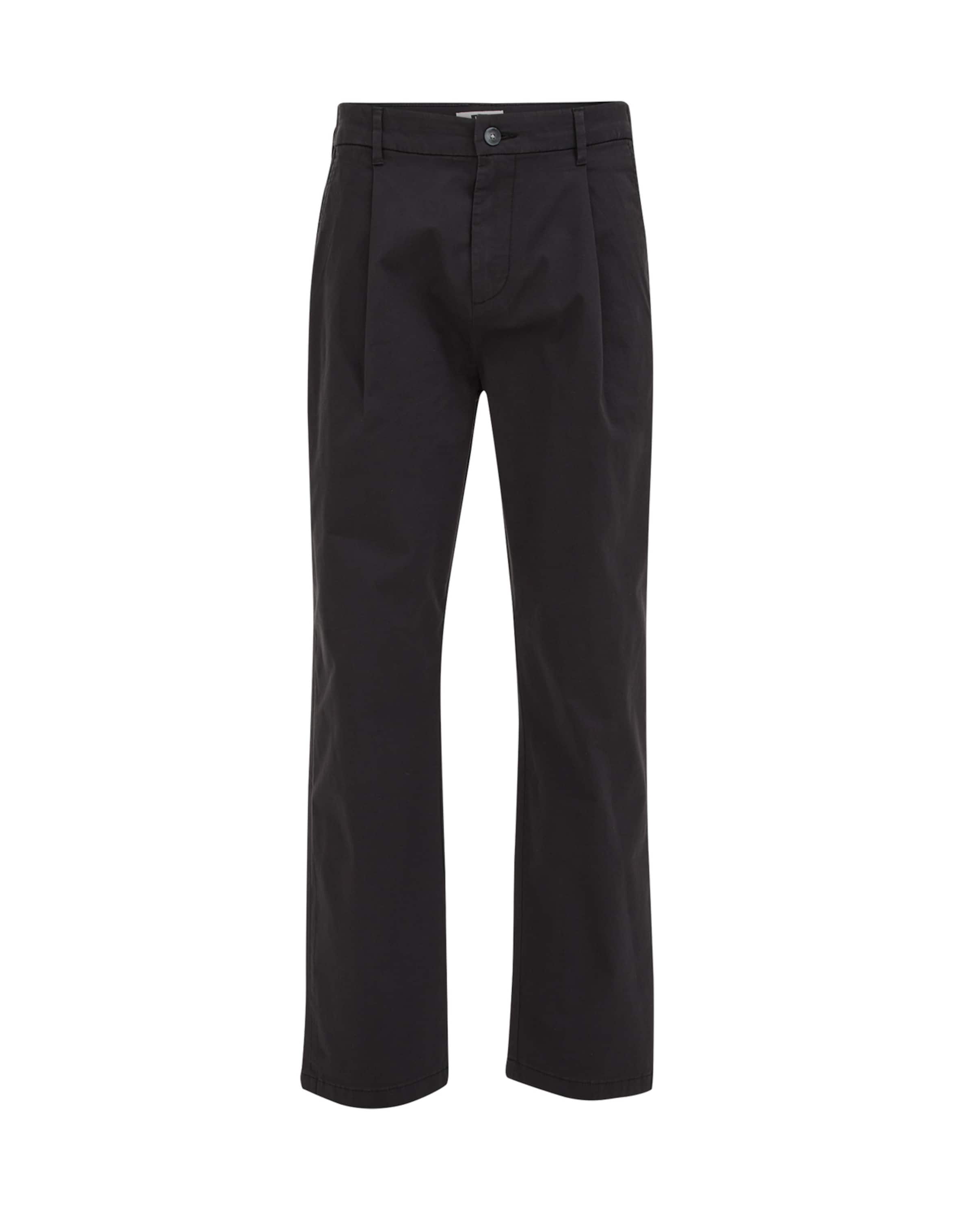 WE Fashion - Loosefit Pantalón plisado en negro: frente
