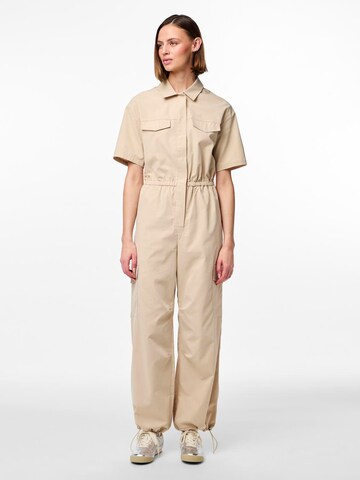 PIECES Jumpsuit 'FIBBE' i beige: forside