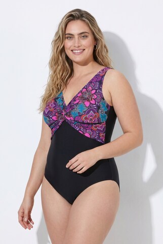 Ulla Popken Classic Swimsuit dress in Black