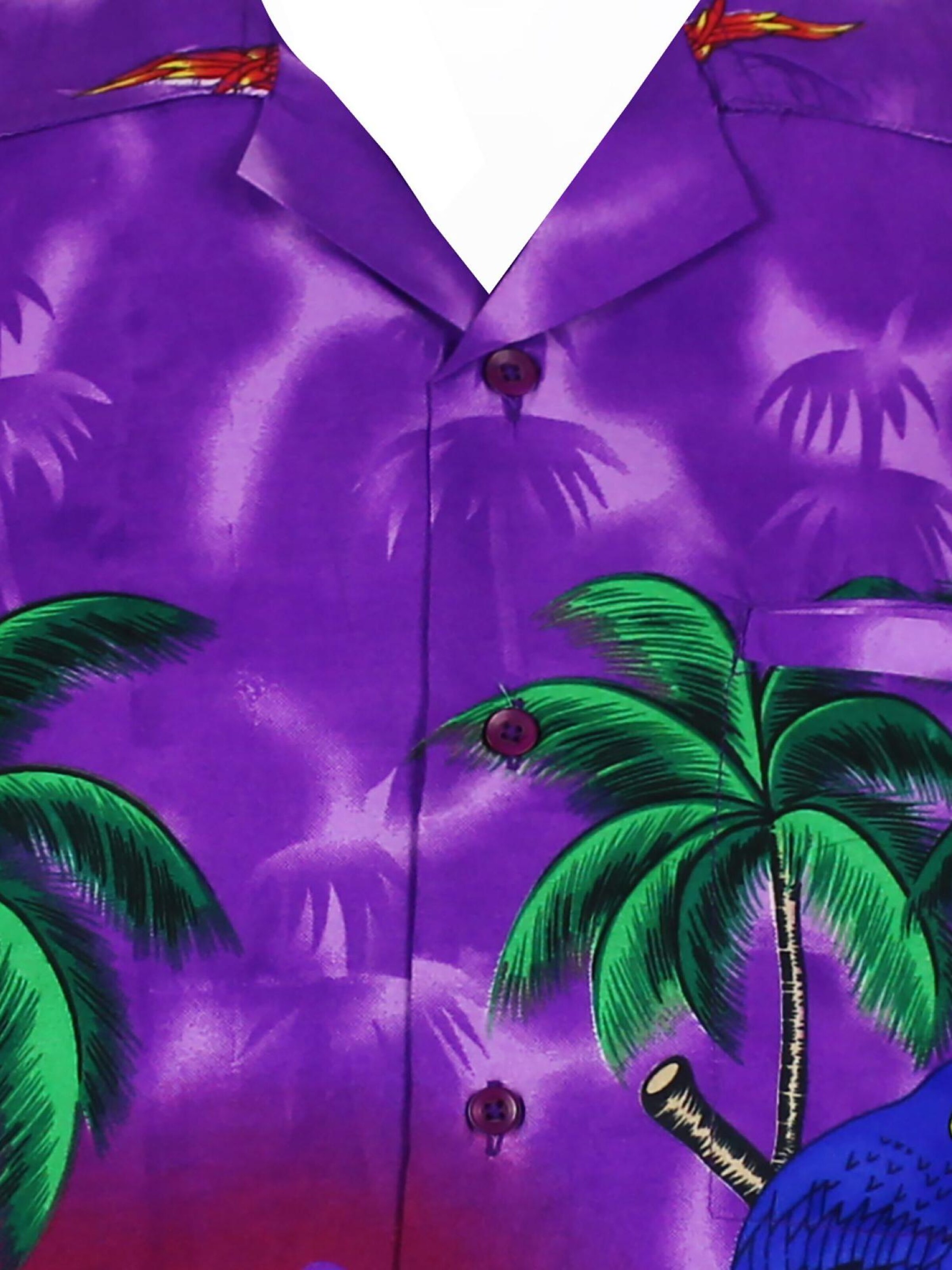 King Kameha Shirt 'Parrot'‌‌‌ in Lila