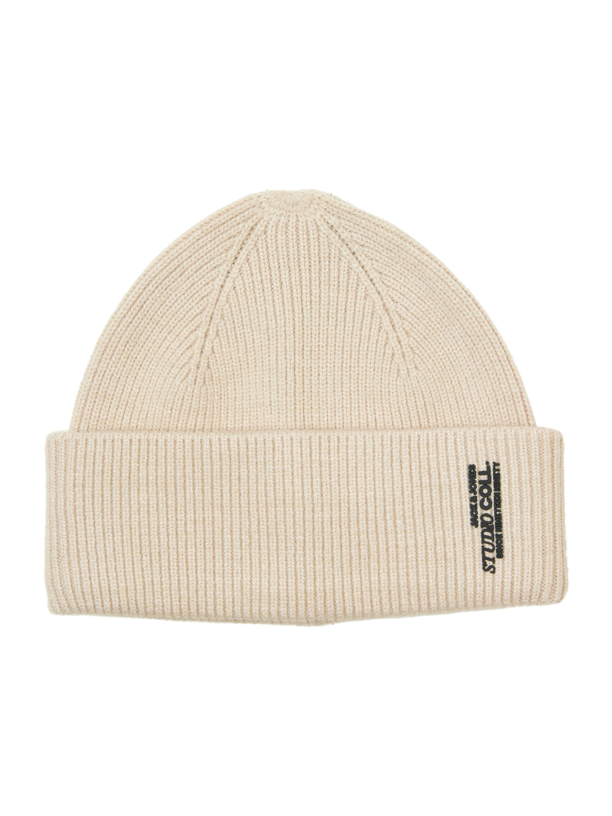 smėlio JACK &amp; JONES Megzta kepurė &#x27;JACCOLL&#x27;: priekis