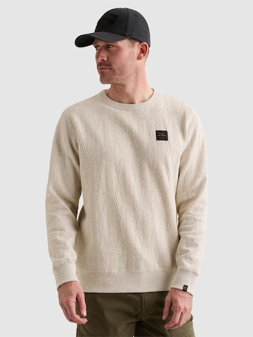 Felpa 'Sweatshirt with allover jacquard pattern and badge' di PME Legend in bianco