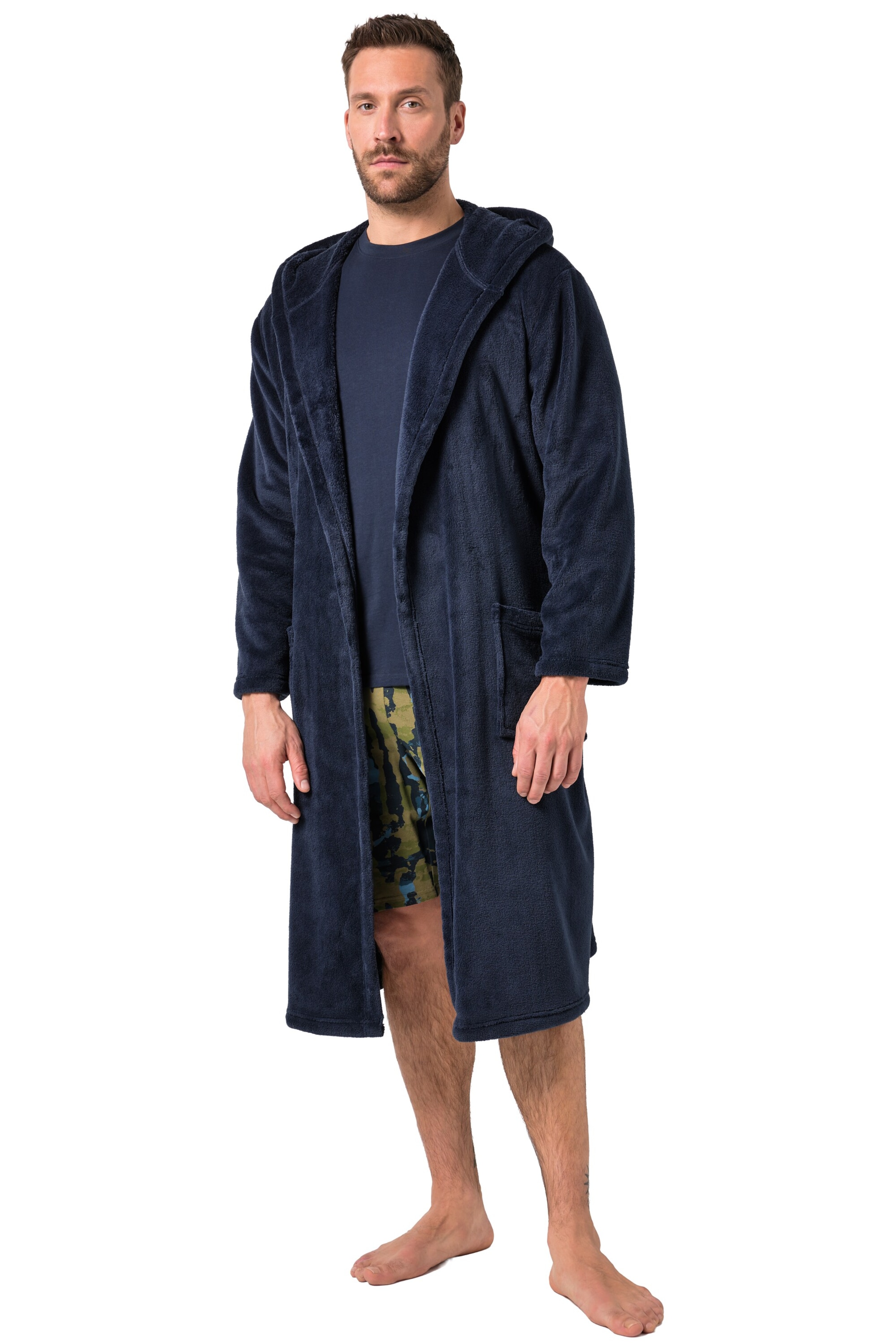 JP1880 Bademantel in Blau: Vorderseite