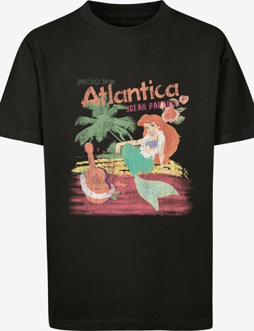F4NT4STIC Shirt 'The Little Mermaid Greetings From Atlantica' in Zwart: voorkant