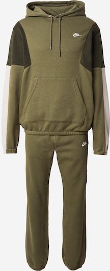 Nike Sportswear Jogging komplet 'CLUB FLEECE' u svijetlobež / maslinasta / tamno zelena, Pregled proizvoda
