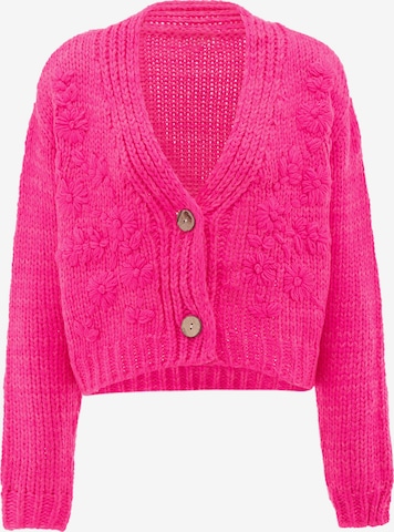 ebeeza Knit Cardigan in Pink: front