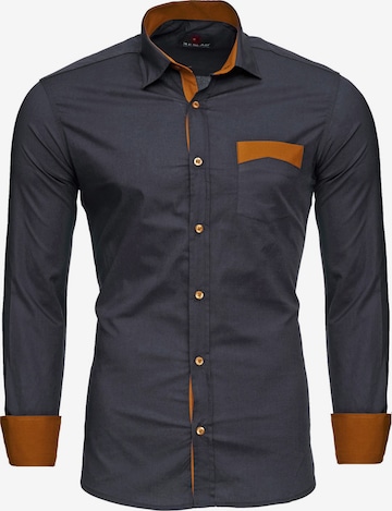 Reslad Button Up Shirt 'Hemd Two-Tone' in Grey: front