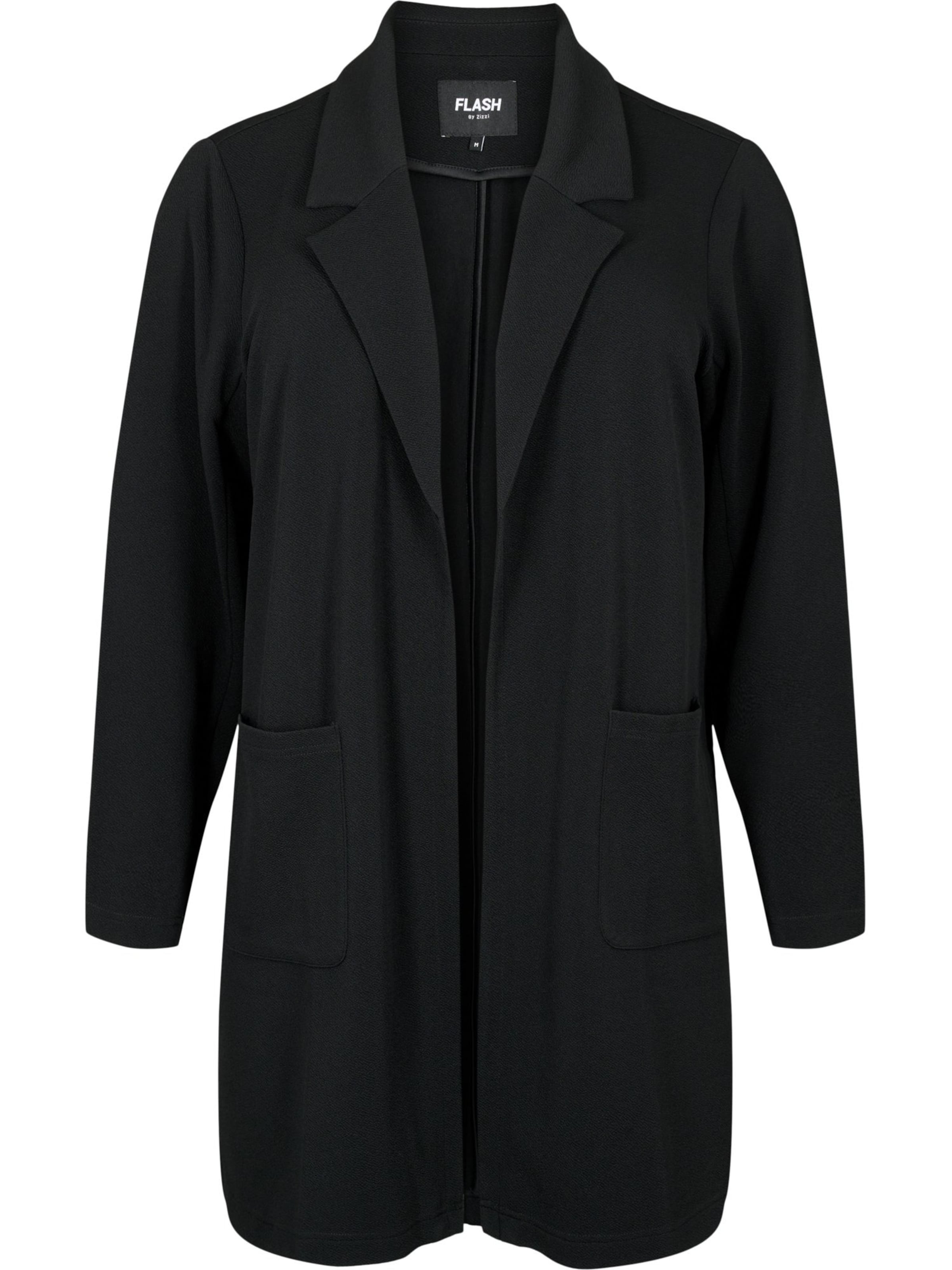 Sacou 'Filding' de la Flash by Zizzi pe negru: față