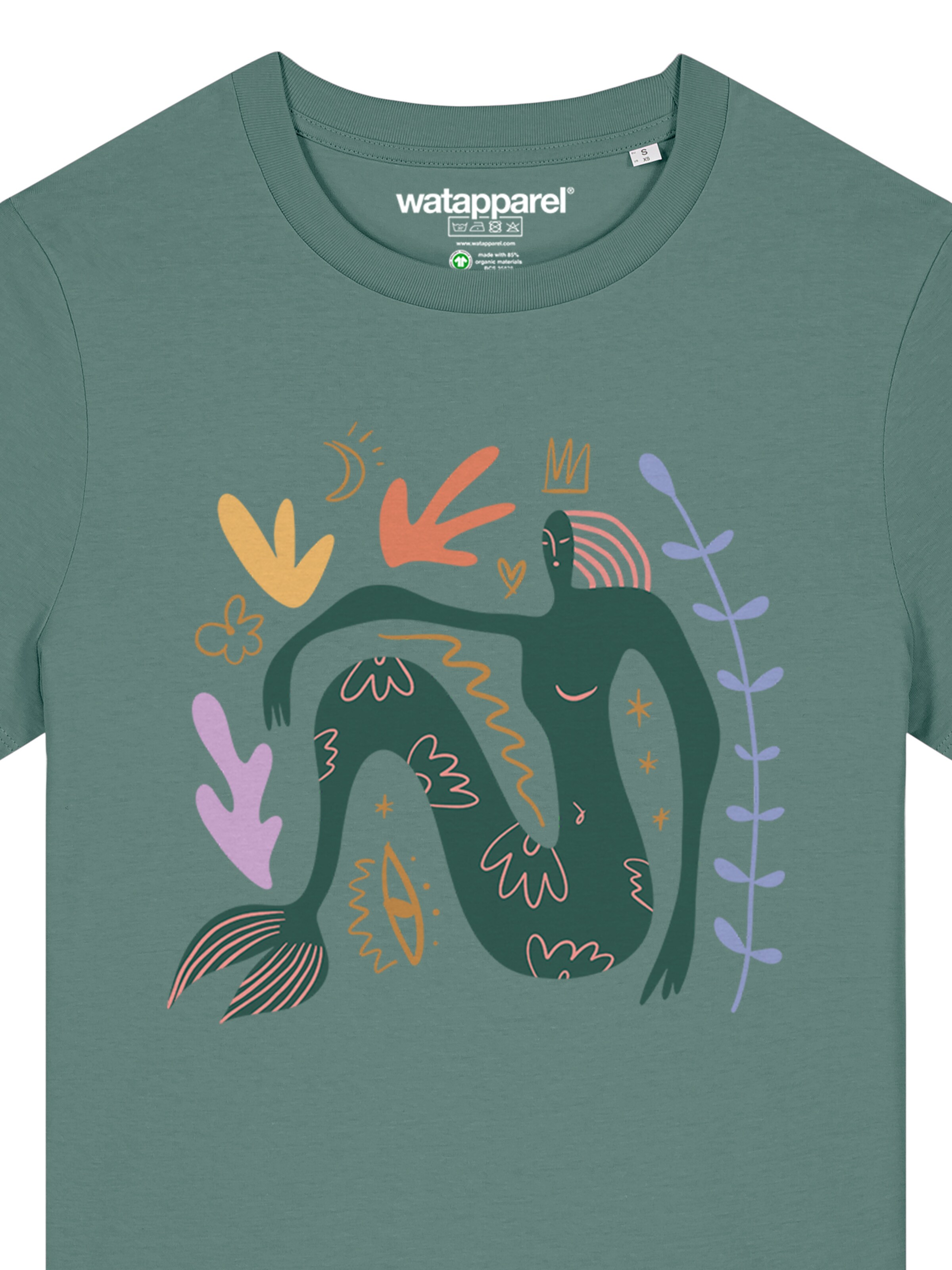 Maglietta 'Love and flex' di Watapparel in verde