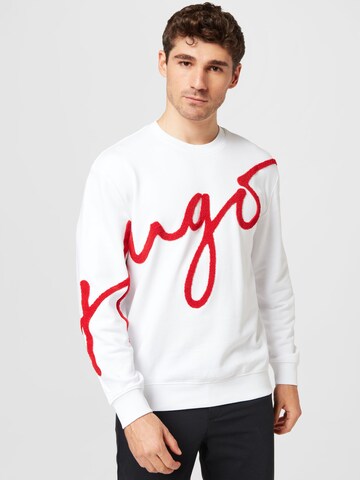 HUGO Sweatshirt 'Diraffe' in White: front