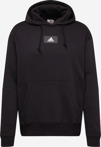 ADIDAS SPORTSWEAR Athletic Sweatshirt 'Essentials Feelvivid  Fleece Drop Shoulder' in Black: front