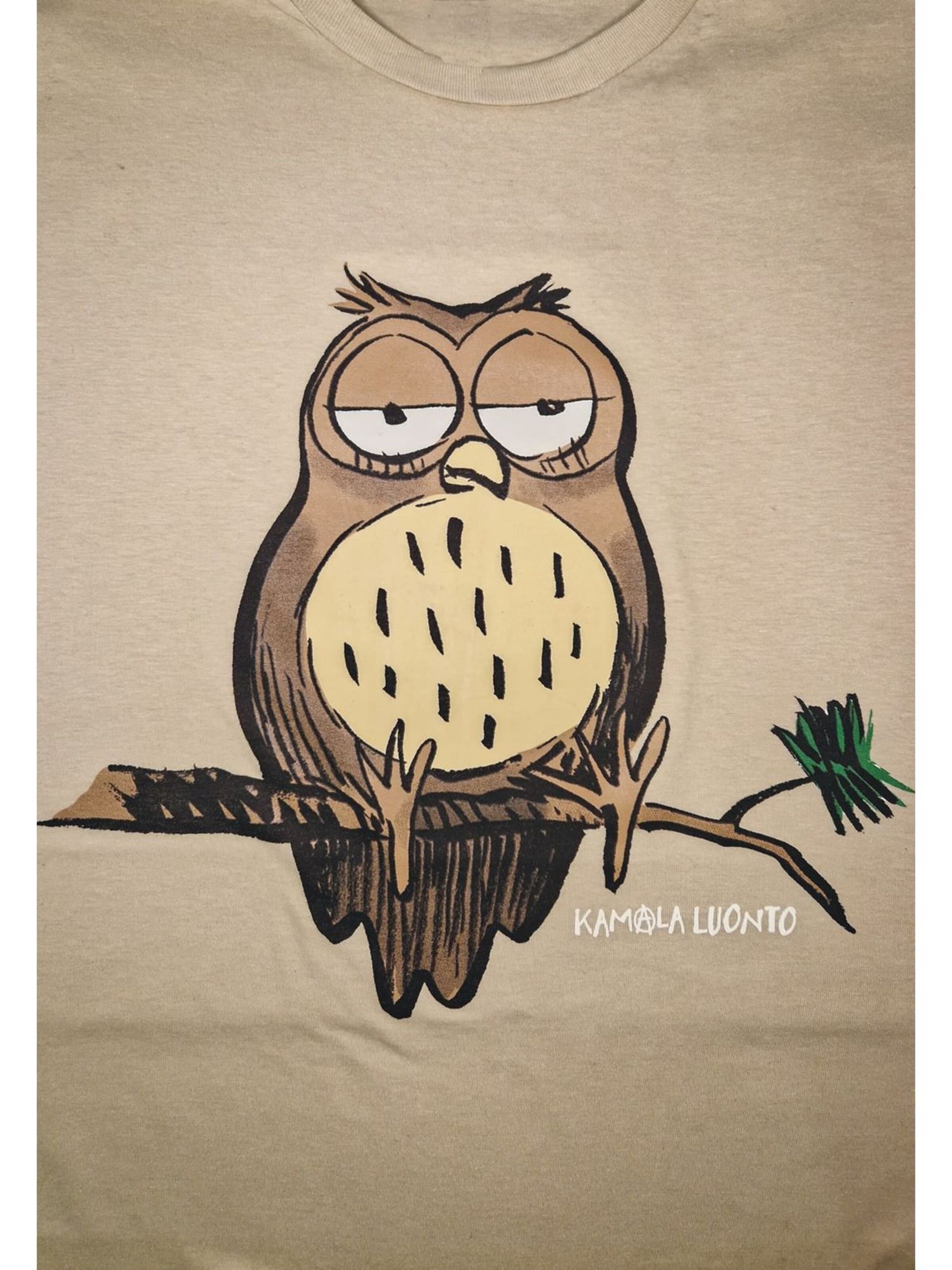 Maglietta 'Bad Nature Owl  T-Shirt' di Bad Nature in beige