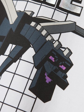 NAME IT Shirts 'Minecraft' i hvid