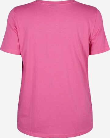Zizzi T-shirt 'Velin' in Pink