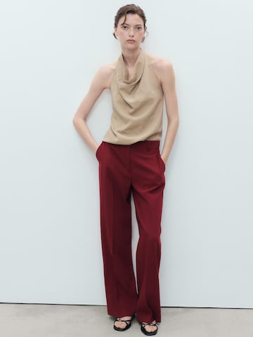 MANGO Wide leg Pressveckad byxa 'CARLOS' i röd