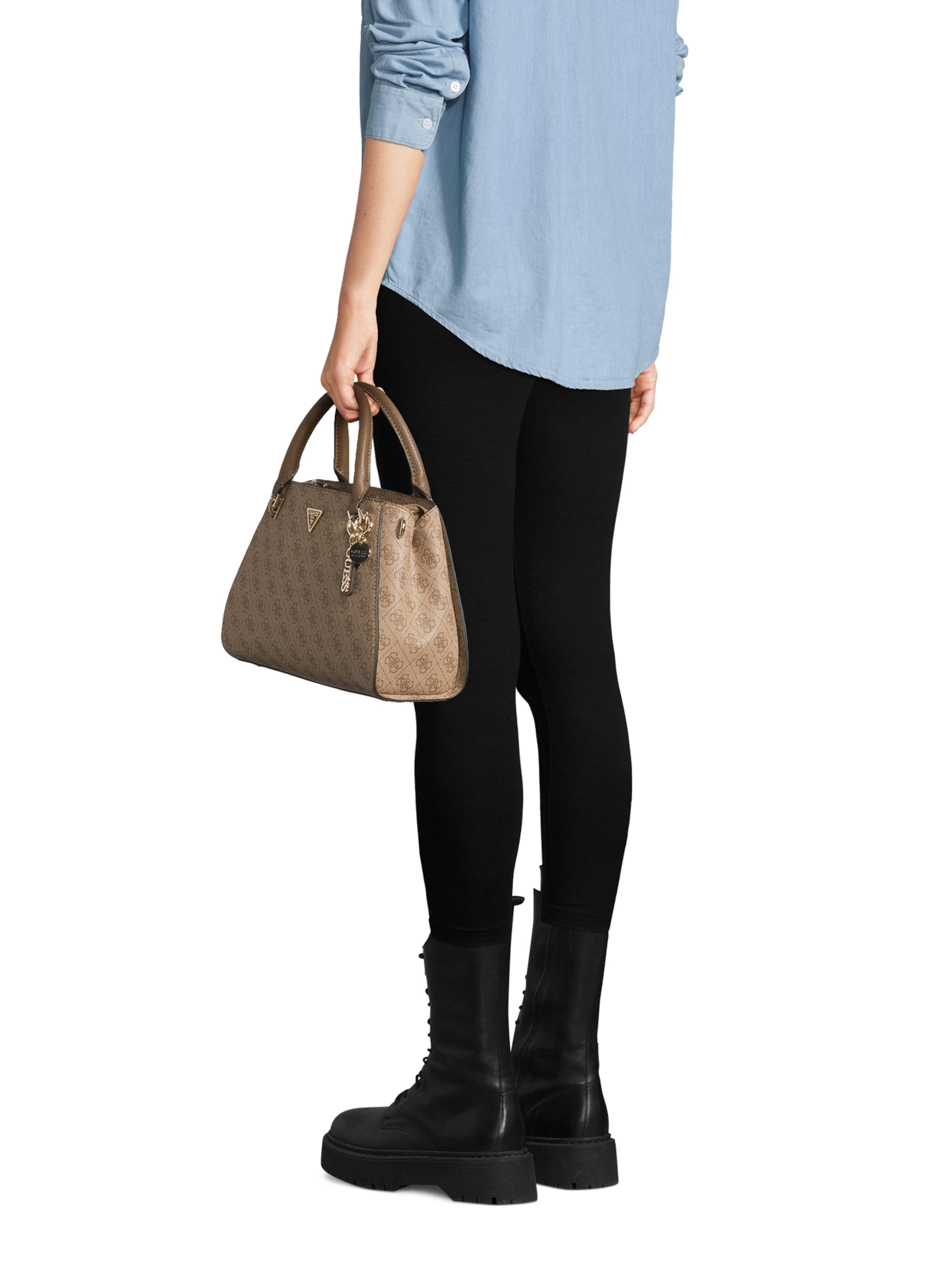 Poșete 'NOELLE II LUXURY SATCHEL' de la GUESS pe maro: față