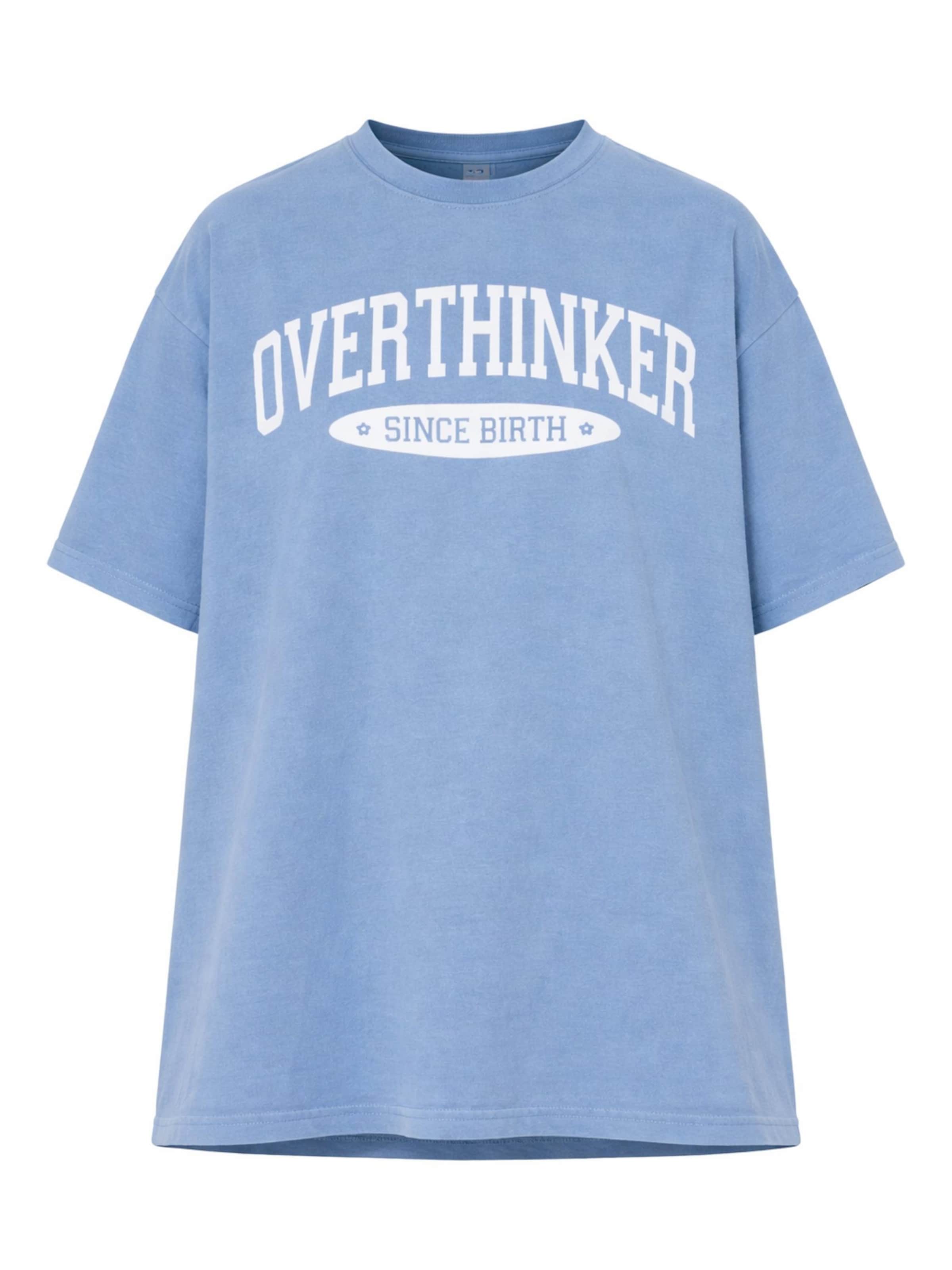 Worldclassca Oversized Shirt 'Overthinker' in Blue: front