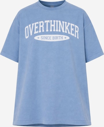 Worldclassca Oversized Shirt 'Overthinker' in Blue: front