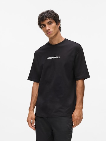 Karl Lagerfeld Μπλουζάκι 'Portrait' σε μαύρο