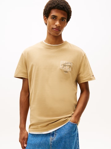 Tommy Jeans Tričko – béžová: přední strana