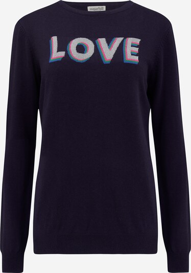 Sugarhill Brighton Pullover ' ASTRID SPARKLING LOVE ' en bleu marine / gris clair / vert / rose, Vue avec produit