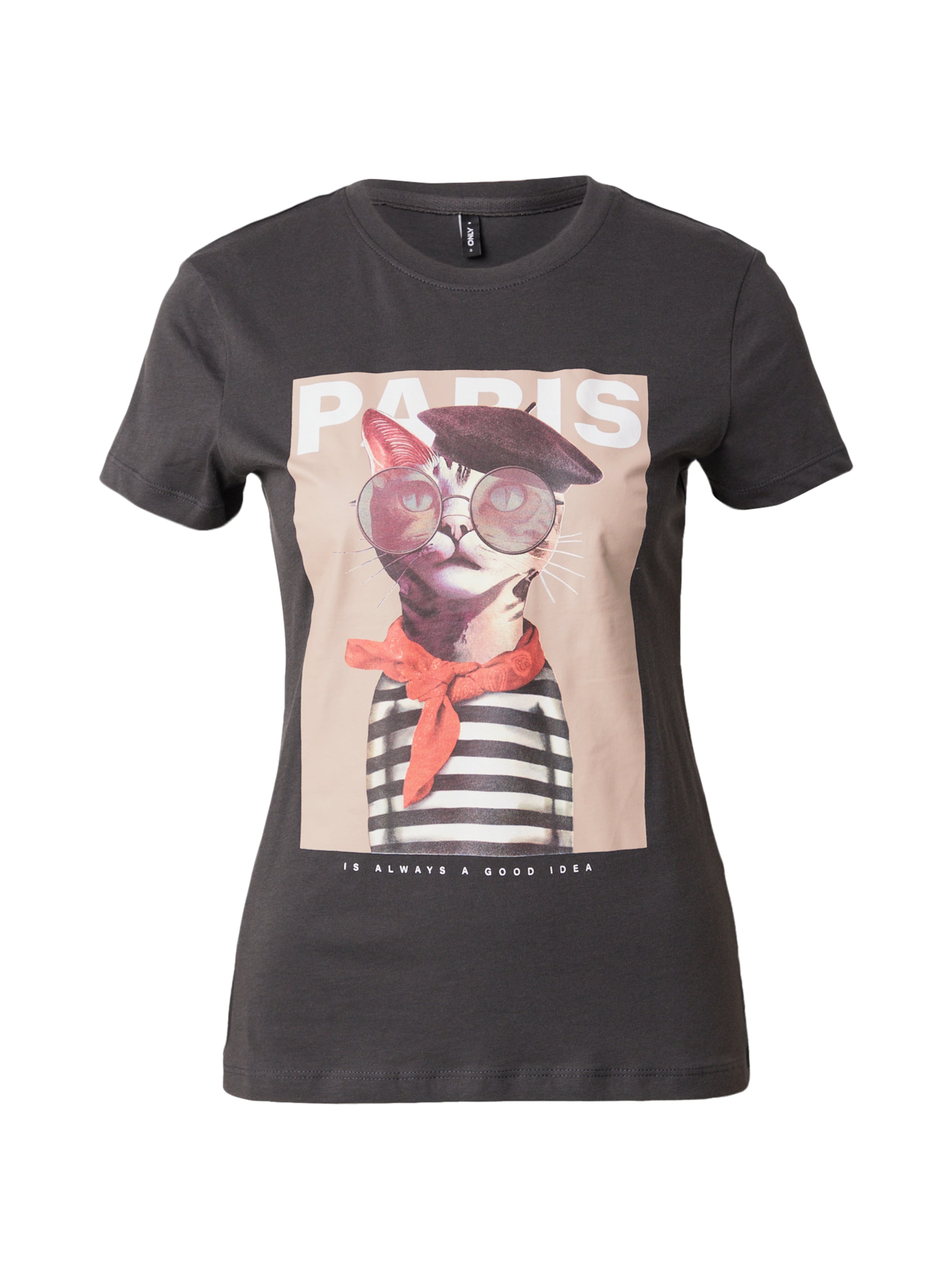 ONLY Футболка 'ONLVIBE' в Серый: спереди